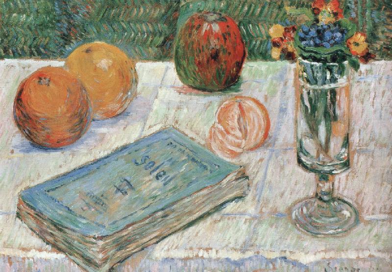 Paul Signac still life with a book and roanges china oil painting image